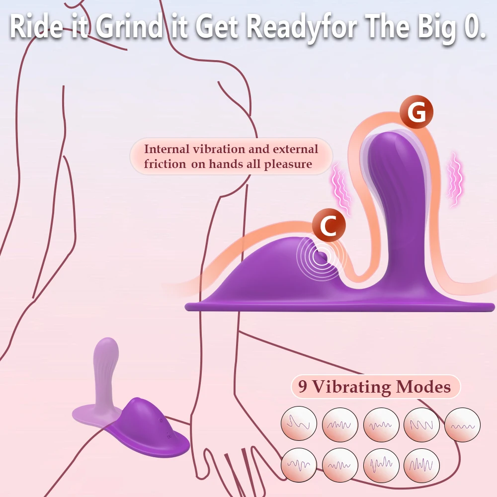 Vibrador de clitóris "Sit and Ride" para mulheres, com controle por aplicativo, plug anal, orgasmo vaginal e masturbação, 9+9 vibrações. Brinquedo Sexual também para Casais